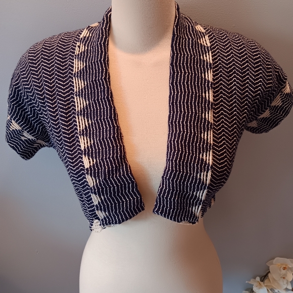 Anthropologie navy Marin cropped bolero NWT - Picture 1 of 6